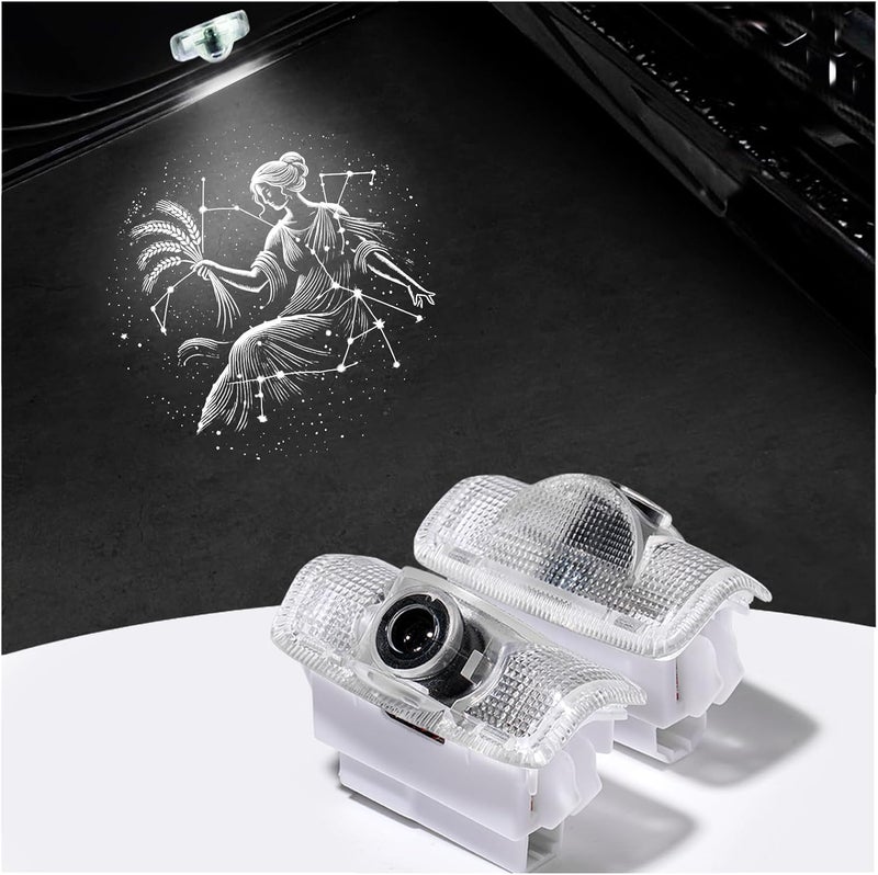 nefane Never Fade HD Car Door Lights Zodiac Logo，2 Pcs Ghost Shadow Puddle LED Lamp Upgraded Welcome Courtesy Projector Compatible with Toyota All Models/Lexus All Models/Infiniti Most Models (Virgo) - Image 1